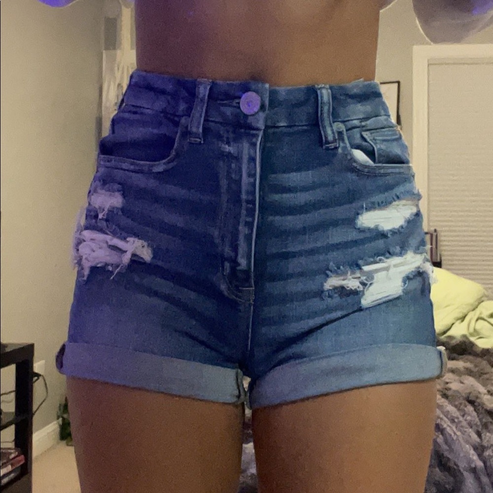 American Eagle, curvy high rise shorty shorts, worn a couple times